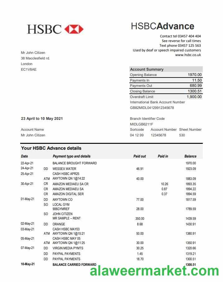 United Kingdom HSBC excel pdf